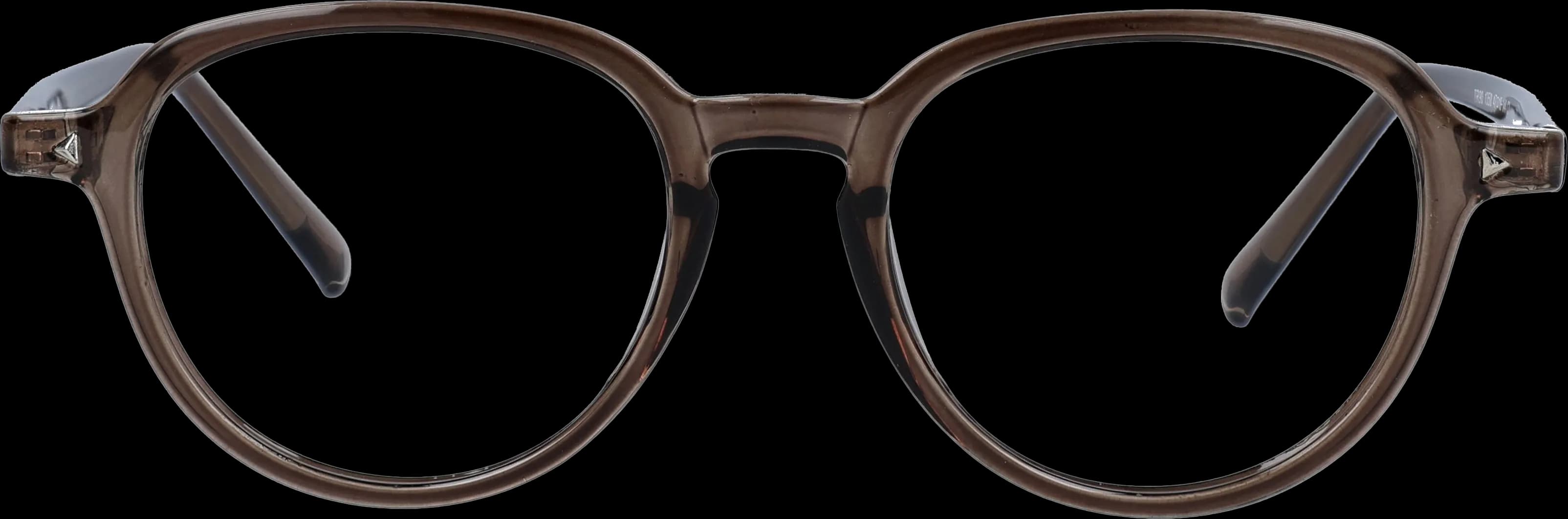 Brown Small optical frame front view with arms open