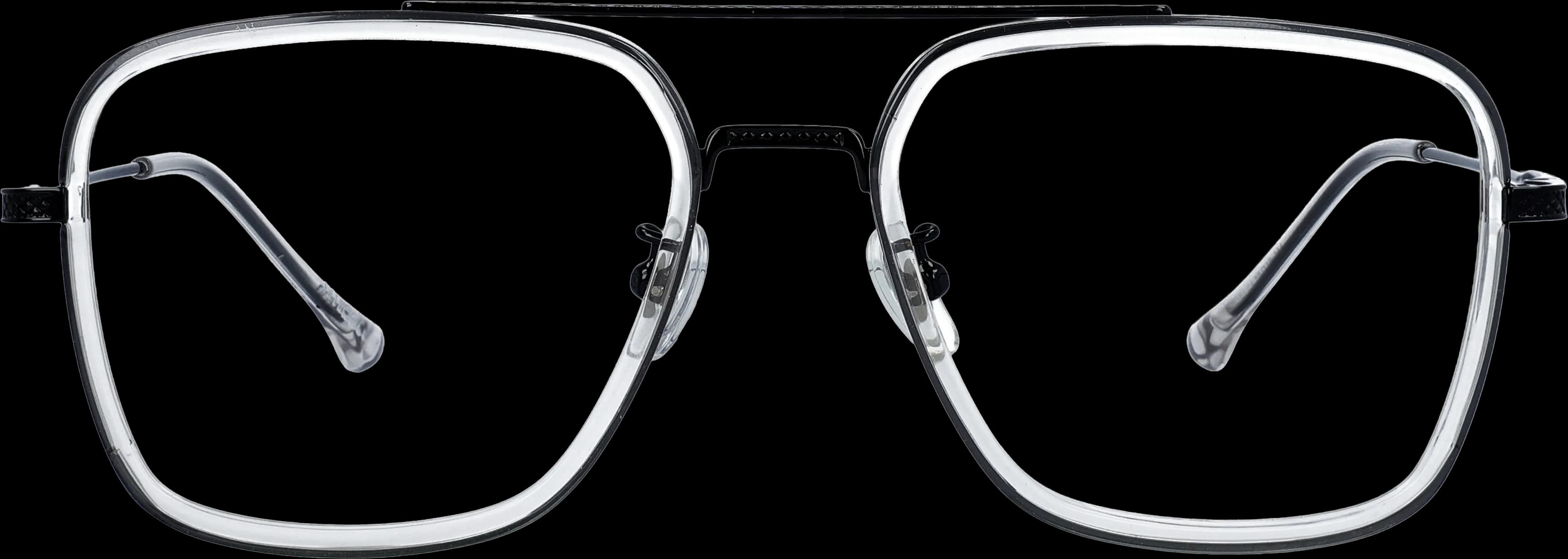 Black Large optical frame front view with arms open
