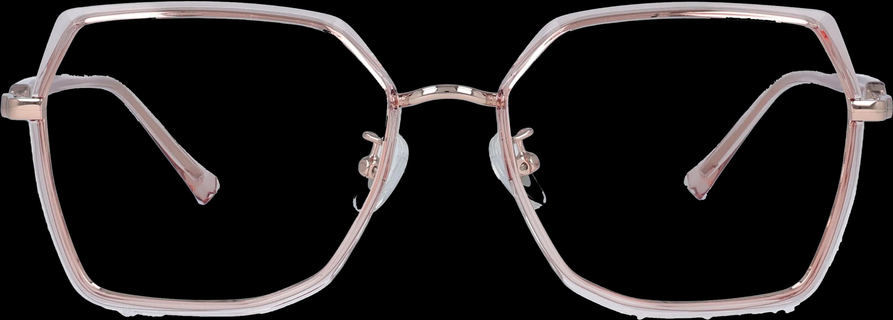Peach Medium optical frame front view with arms open