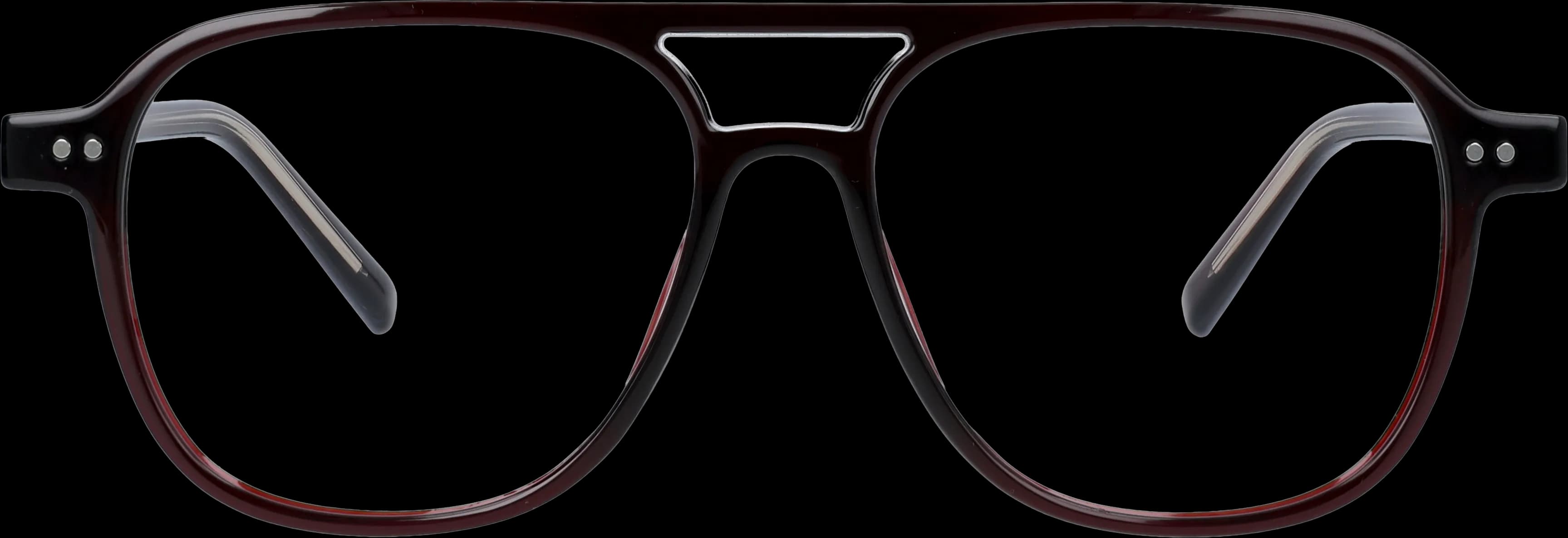 Brown Large optical frame front view with arms open