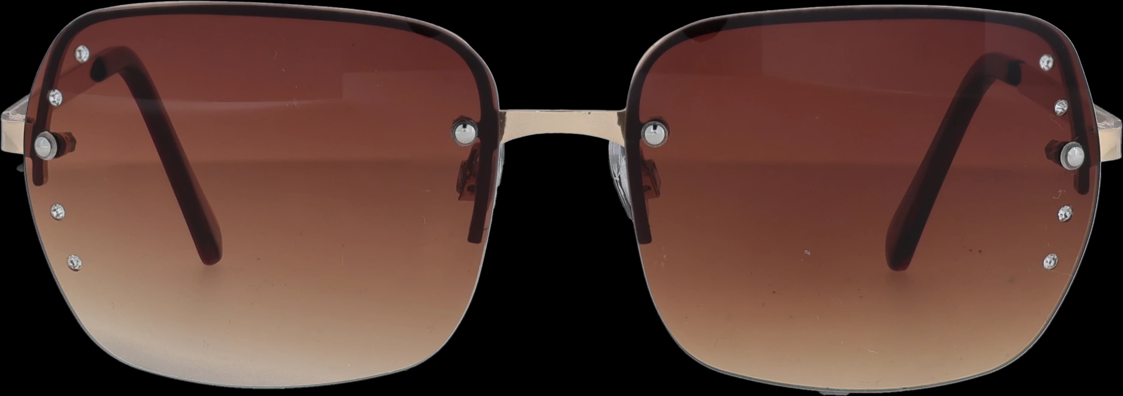 Golden Large optical frame front view with arms open